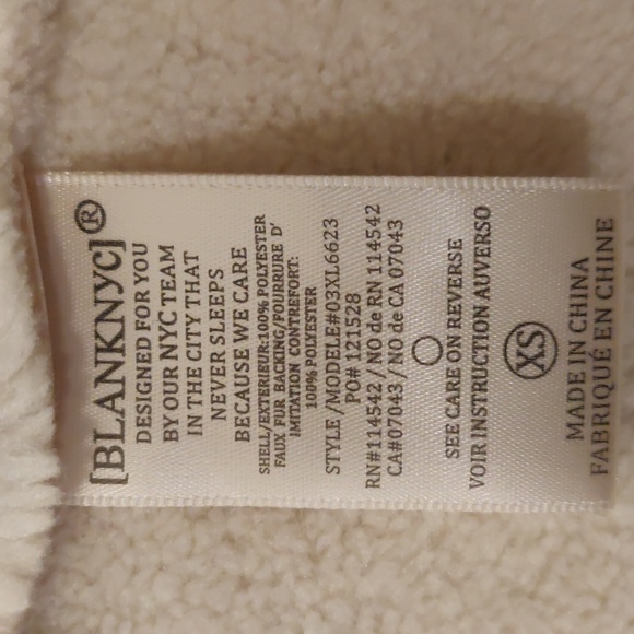 New! BLANK NYC Long Bonded Faux Fur Sherpa Coat Jacket Tan XS - Picture 10 of 12